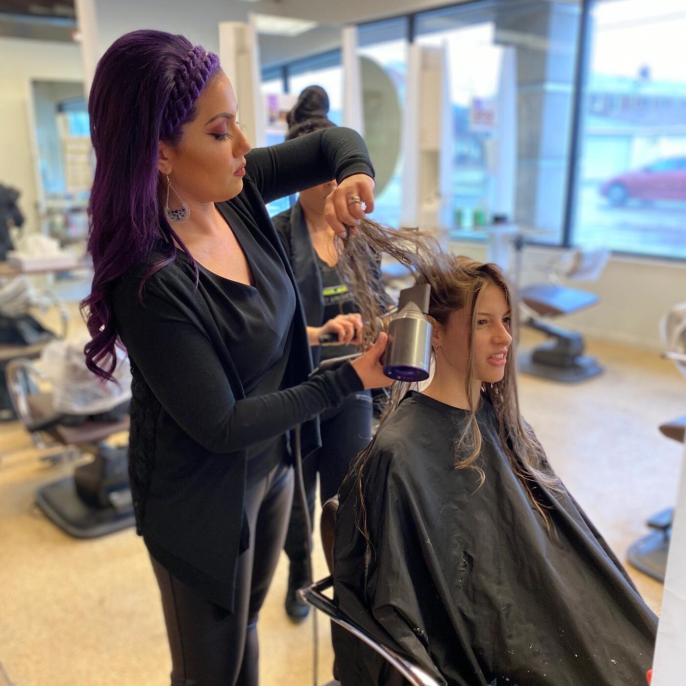 hairdressing school student