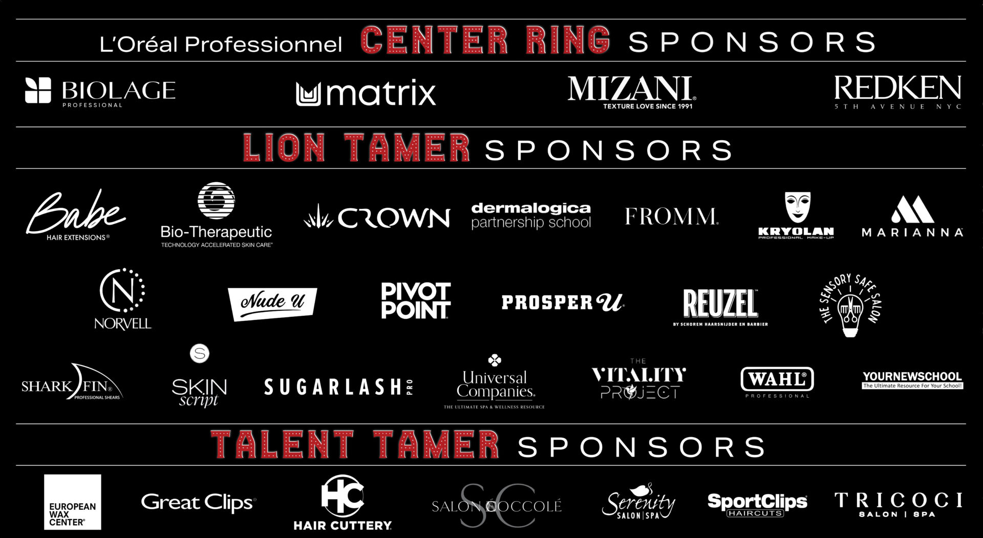 Tricoci University Beauty Blitz Sponsors